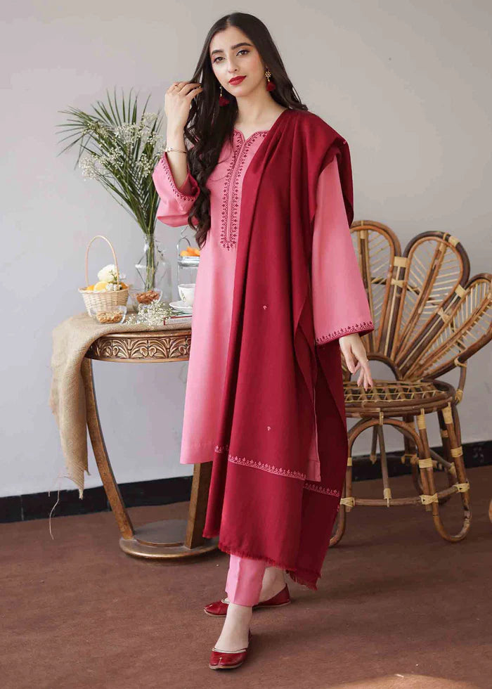 Heavy Embroidered Dhanak Suit (Embroidered Dhanak Shawl)