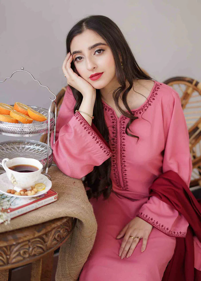 Heavy Embroidered Dhanak Suit (Embroidered Dhanak Shawl)