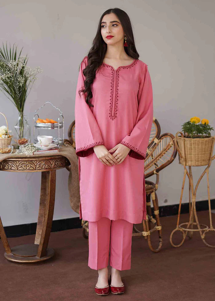 Heavy Embroidered Dhanak Suit (Embroidered Dhanak Shawl)