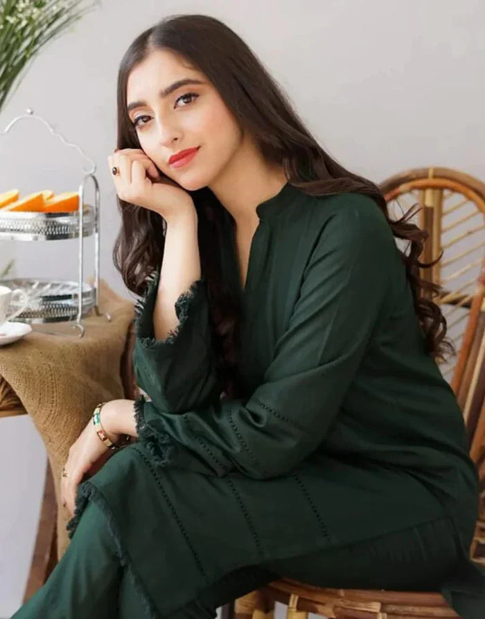 3PC Dhanak suit with Embroidered Shawll