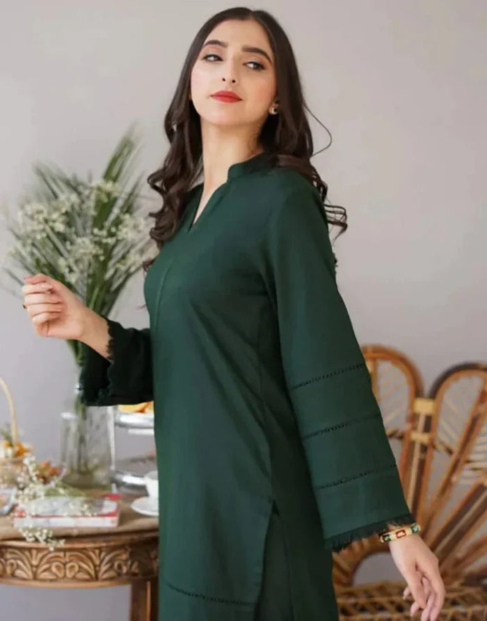 3PC Dhanak suit with Embroidered Shawll