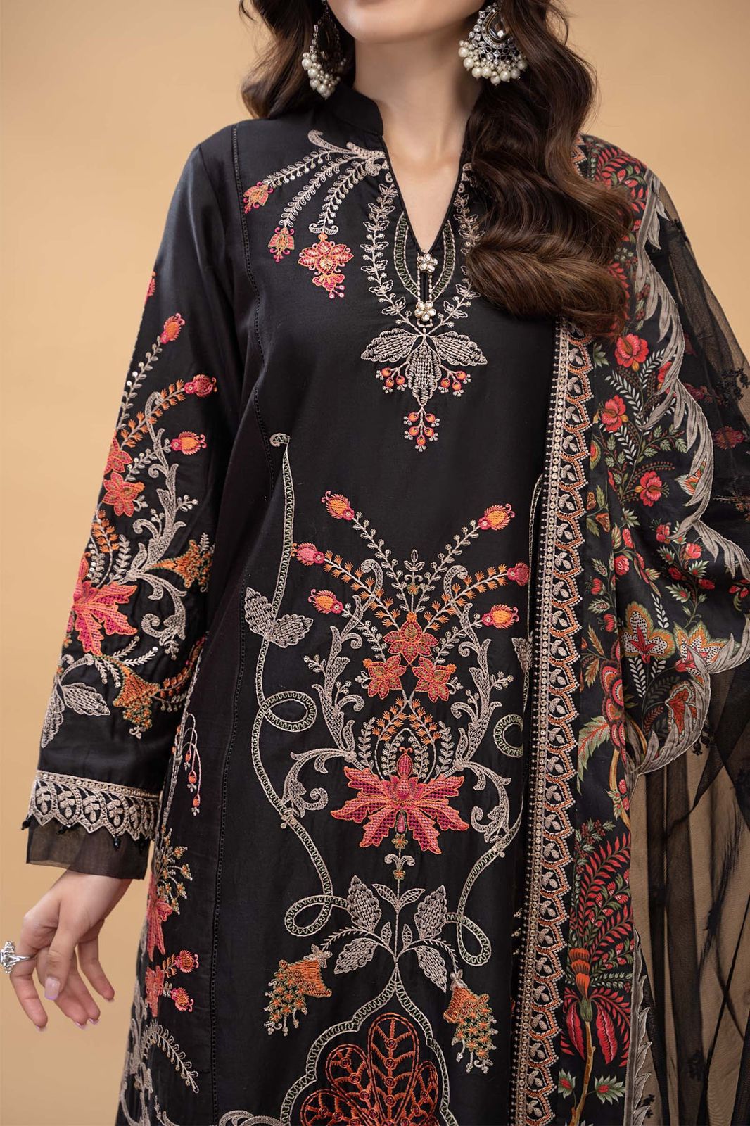 SATEEN lawn fully heavy embroidered spengle work
