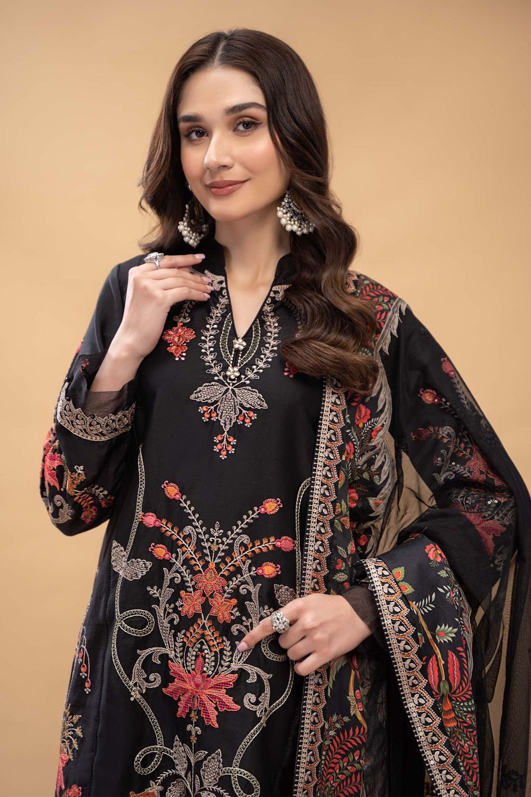 SATEEN lawn fully heavy embroidered spengle work