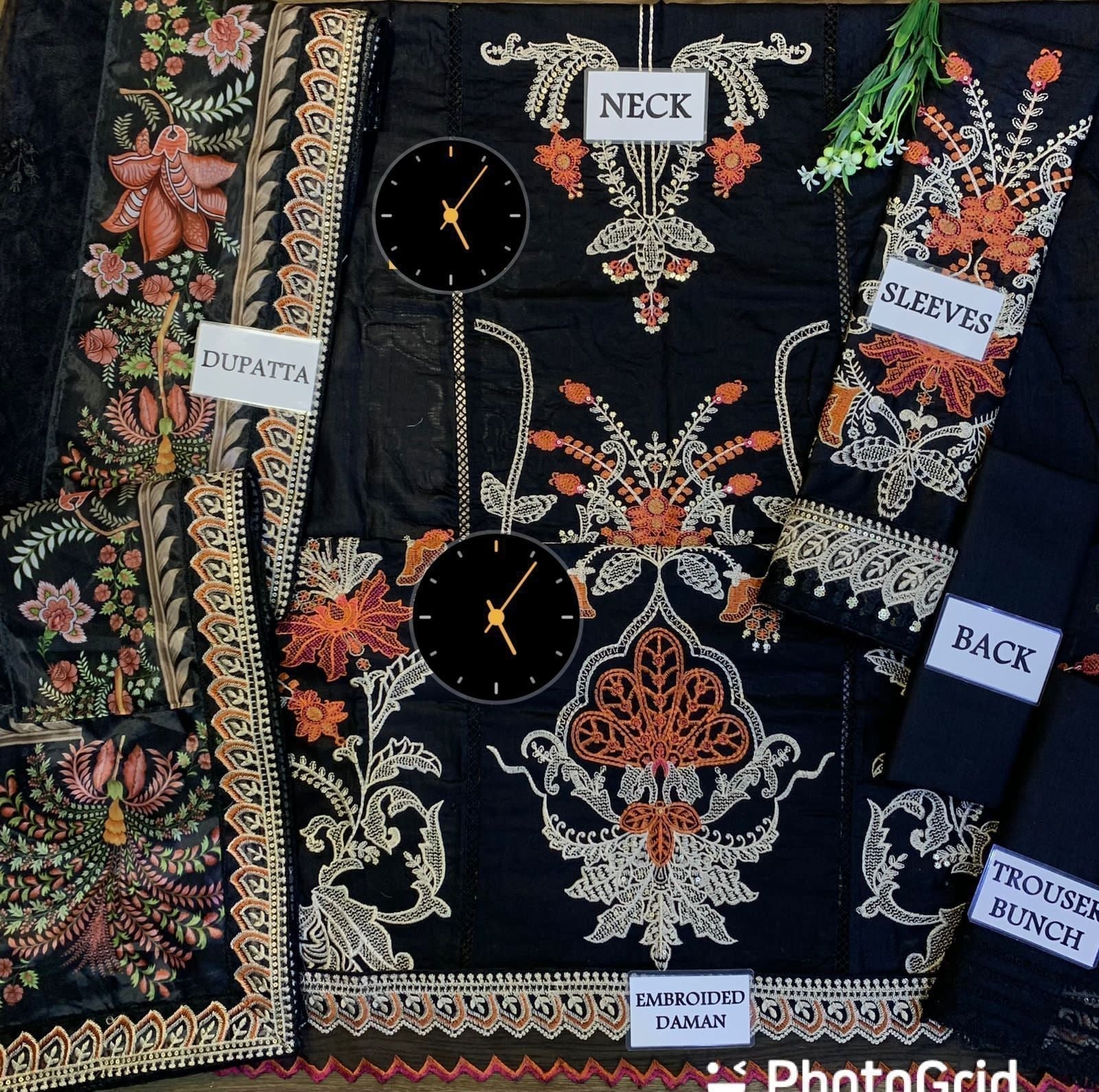 SATEEN lawn fully heavy embroidered spengle work