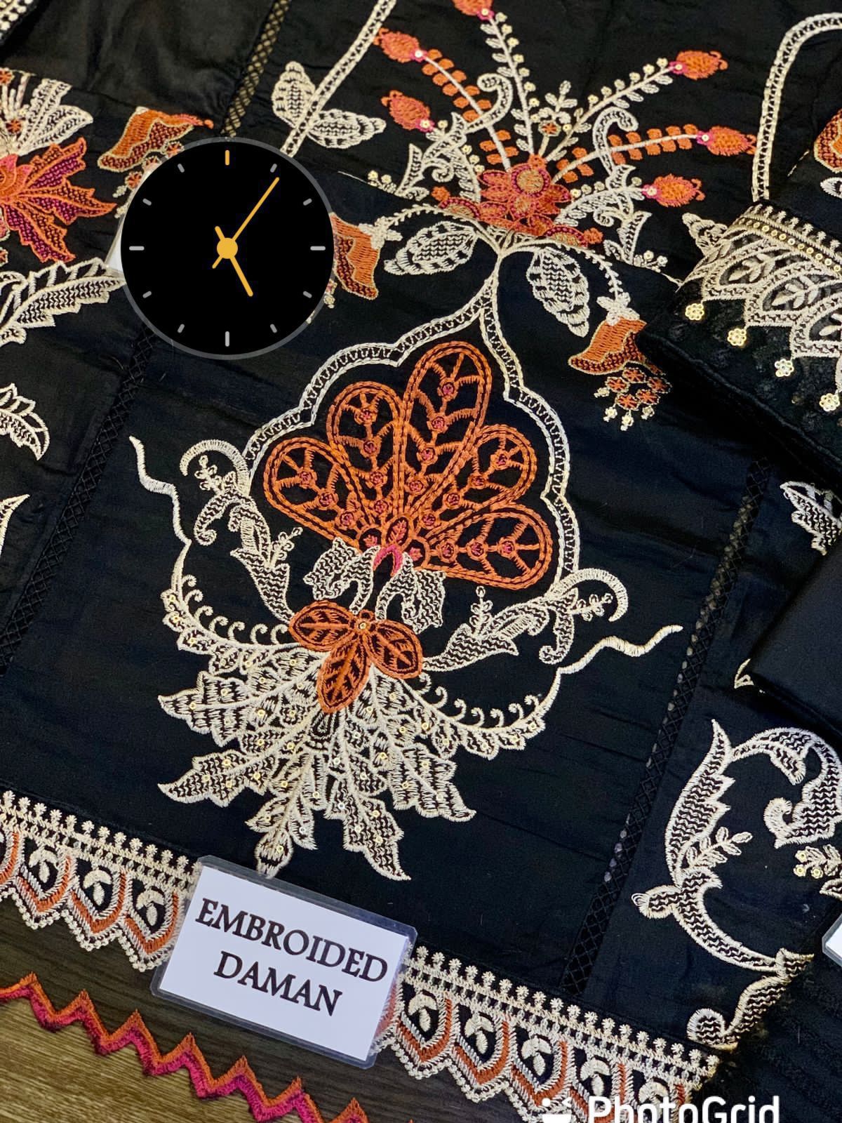 SATEEN lawn fully heavy embroidered spengle work