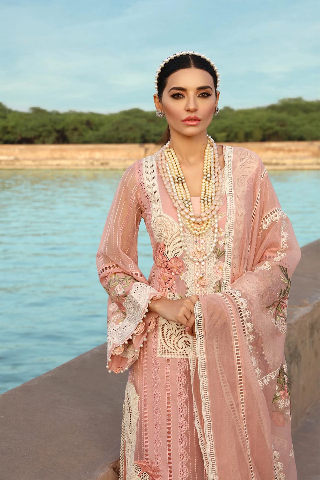 Lawn Embroidered Chickankari Unstiched 3pc